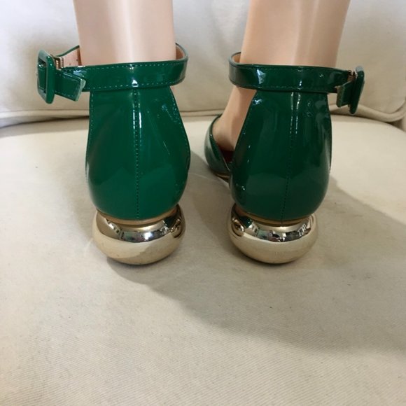 Green Patent Ball Heeled Shoes - Picture 3 of 6